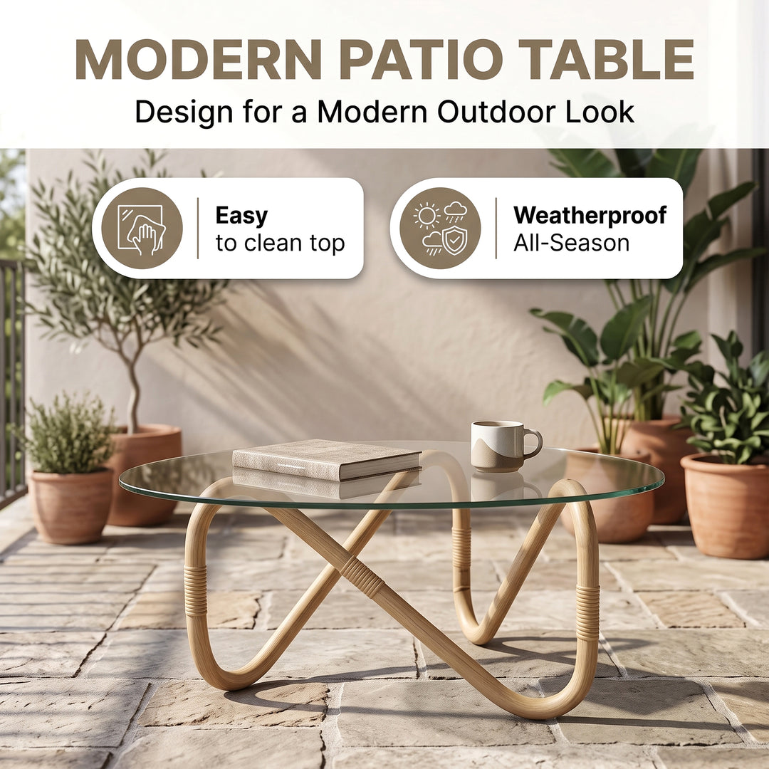 Luigi Outdoor Patio Sofa Set 3 Seater, 2 Seater 1 Single Seater and 1 Center Table  (Brown)