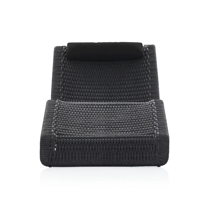 Adnet Outdoor Swimming Poolside Lounger Set of 2 (Black) Braided & Rope