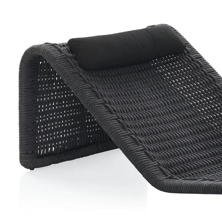 Adnet Outdoor Swimming Poolside Lounger Set of 2 (Black) Braided & Rope