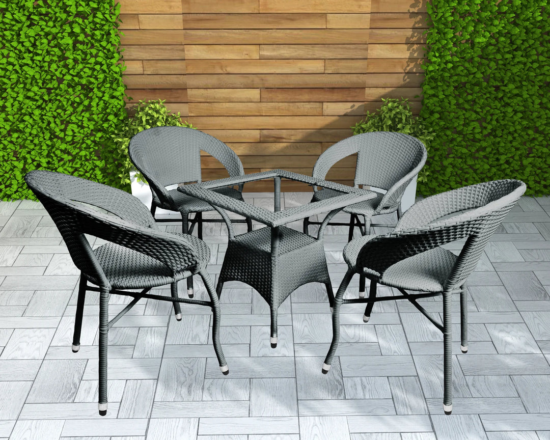 Bloom Outdoor Patio Seating Set 4 Chairs and 1 Table Set