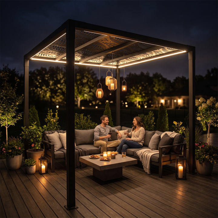 Perlita Outdoor Pergola For Garden ,Terrace (Black)