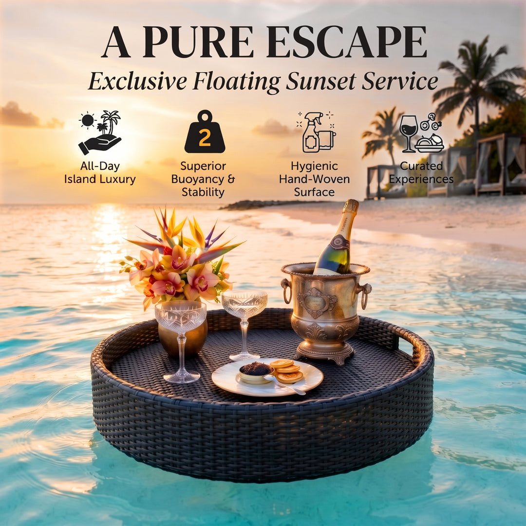 Enciso Luxury Floating Serving Tray For Swimming Pool - Black ( Round )