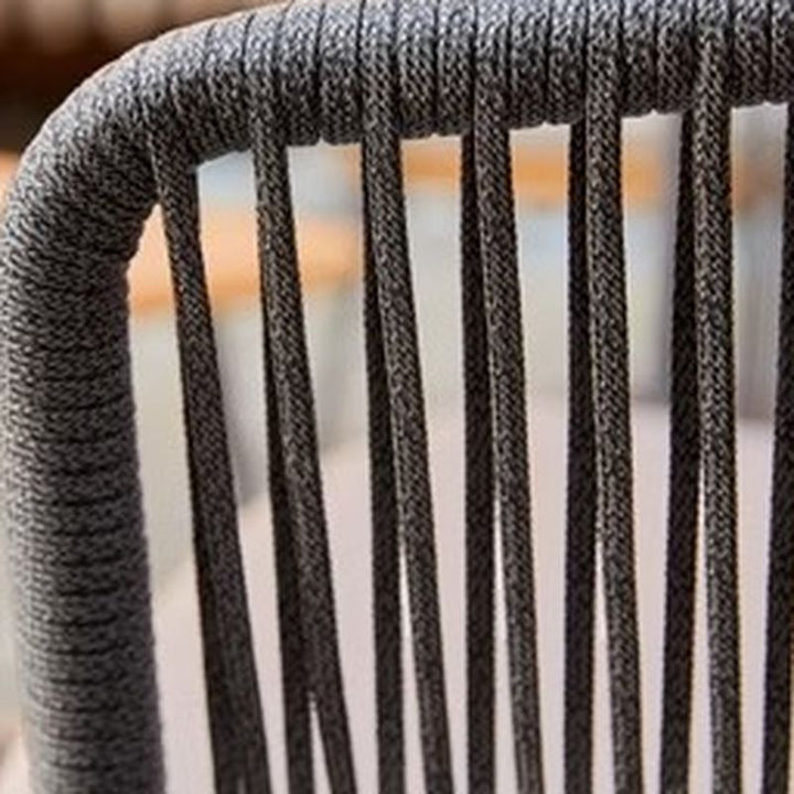 Reevo Outdoor Garden Balcony Sofa Set 2 Seater , 2 Single Seater 1 Center Table Set (Dark Grey) Braided and Rope