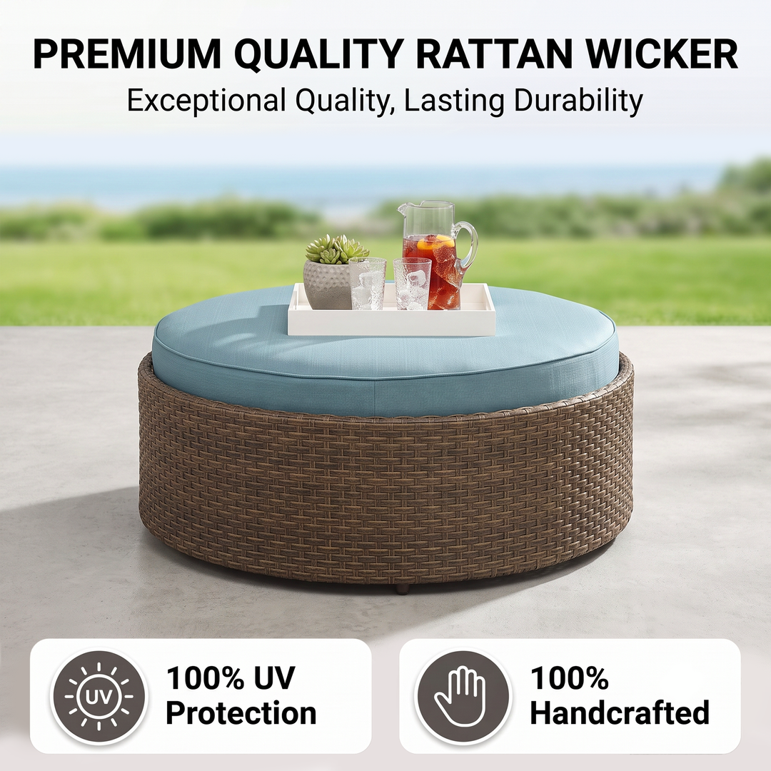 Zea Outdoor Sofa Set 4 Seater and 1 Center Table (Brown)