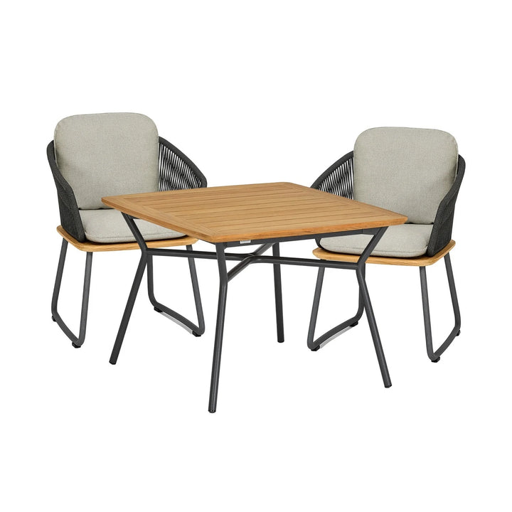 Goen Outdoor Patio Seating Set 4 Chairs and 1 Table Set (Grey)
