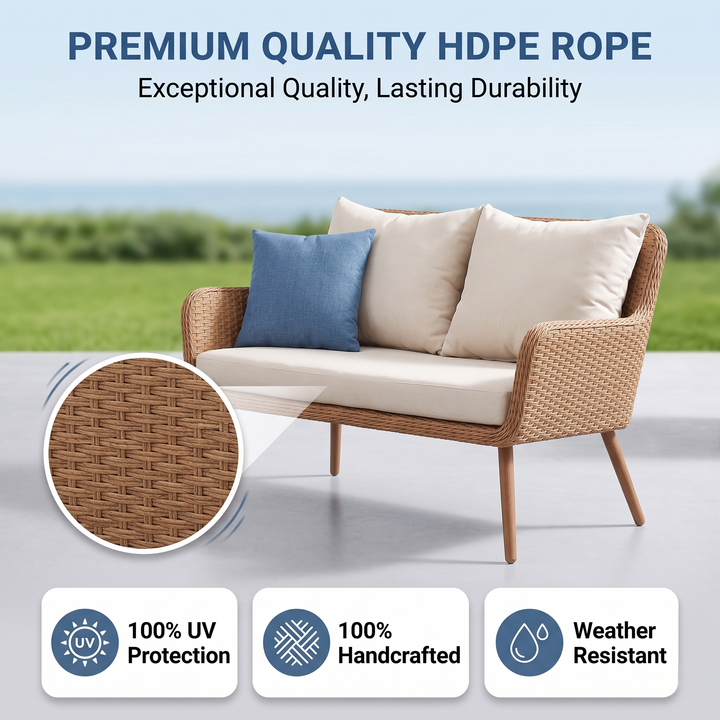 Violeta Outdoor Sofa Set 2 Seater, 2 Single seater and 1 Center Table (Brown)
