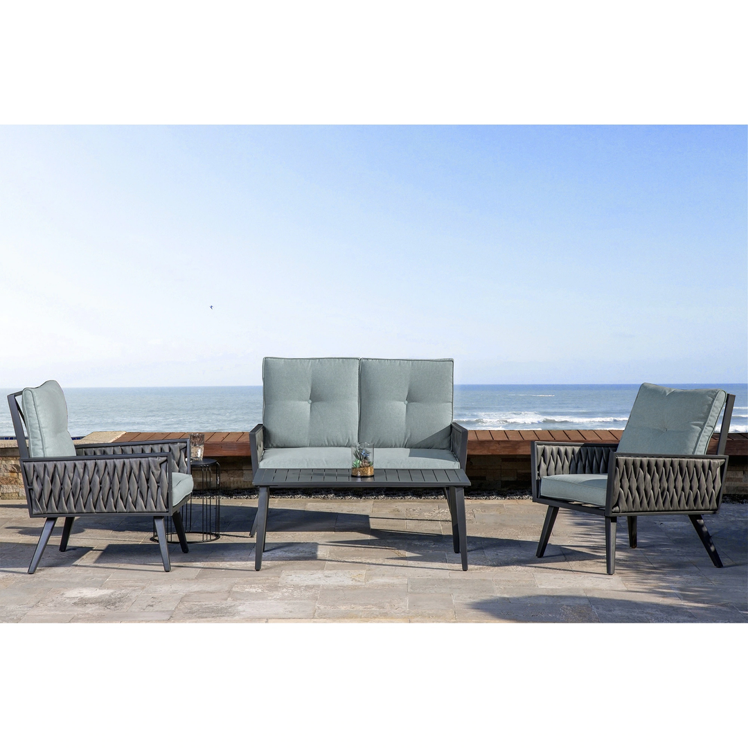 Noyer Outdoor Sofa Set 2 Seater , 2 Single seater and 1 Center Table (grey)