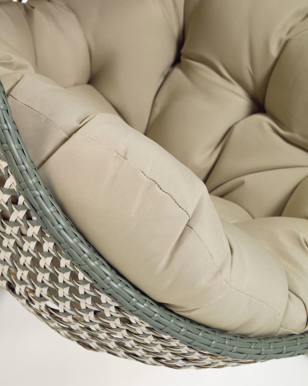 Fabula Single Seater Hanging Swing Without Stand For Balcony, Garden Swing (Beige)