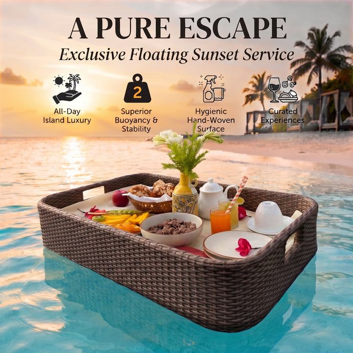 Jaime Luxury Floating Serving Tray For Swimming Pool -  Black ( Rectangle )