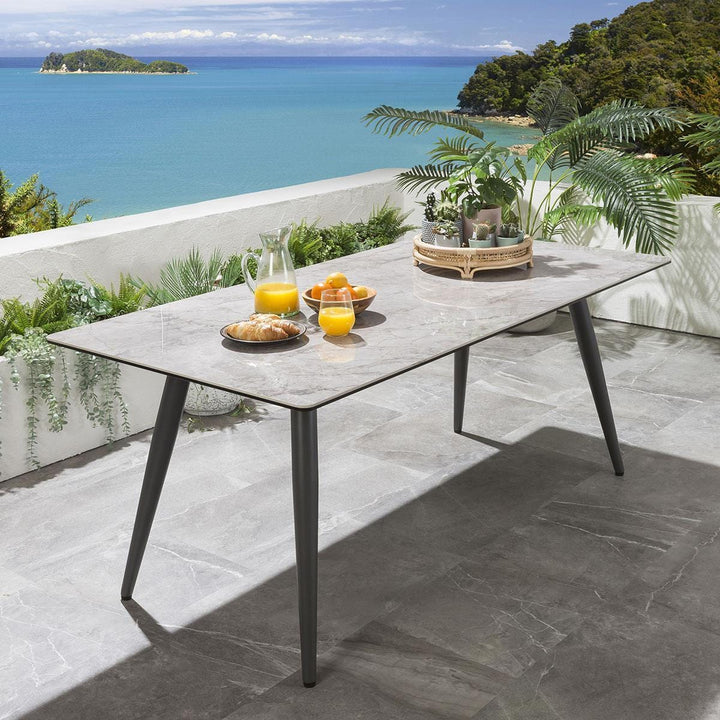 Ventus Outdoor Patio Seating Set 6 Chairs and 1 Table Set (grey)