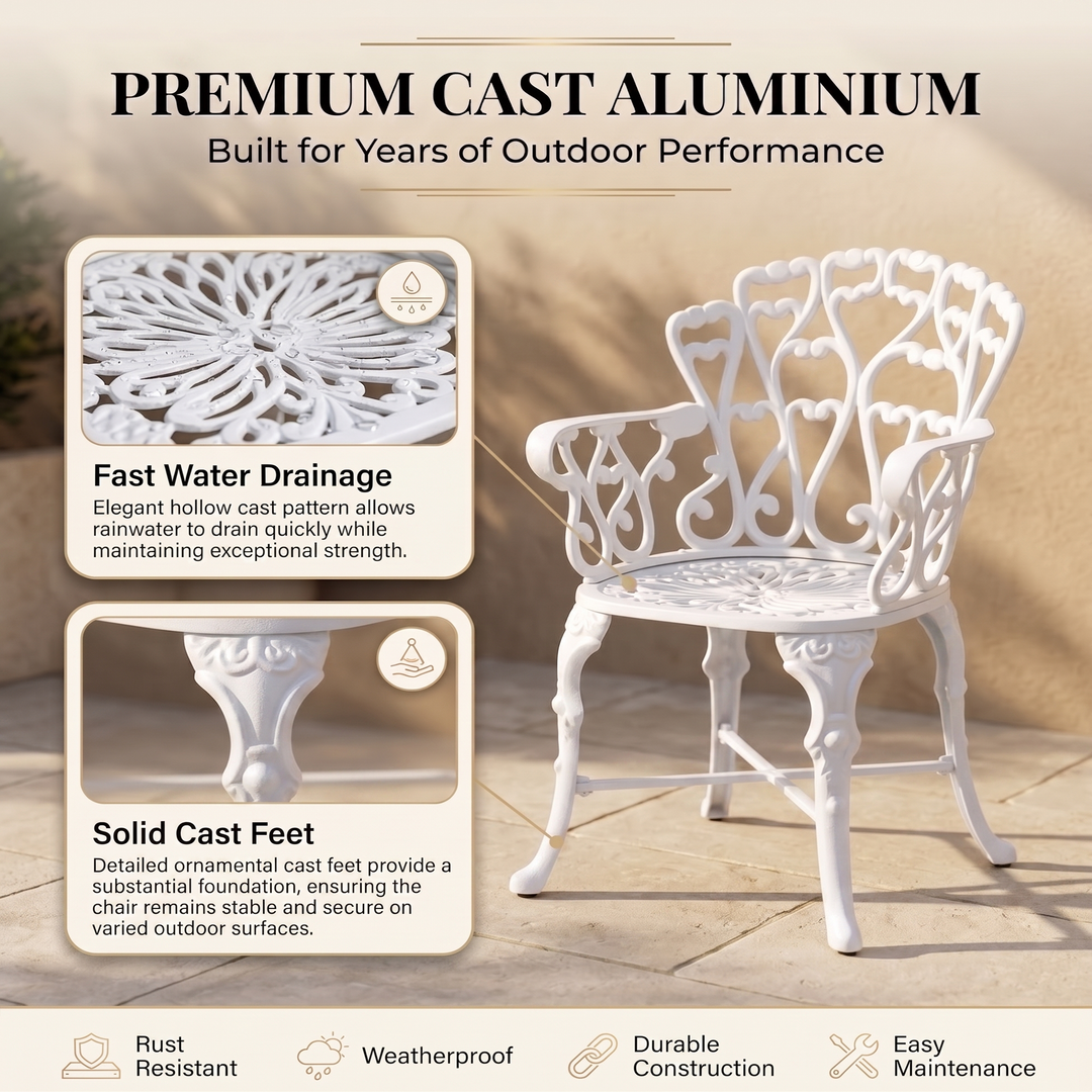 Poli Cast Aluminium Garden Patio Single Seater Chair