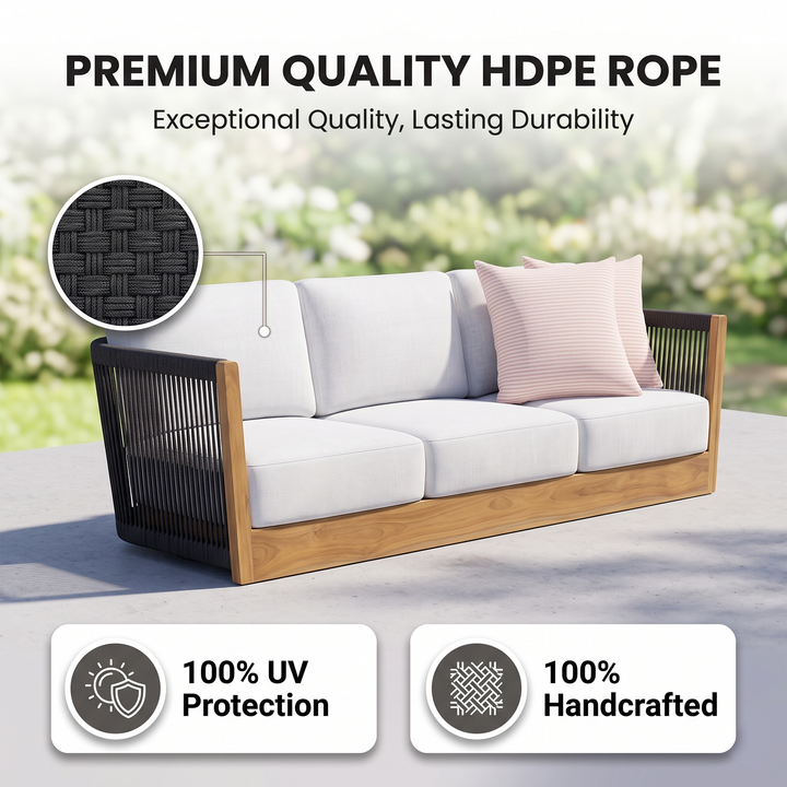 Yofora Outdoor Sofa Set 3 Seater , 2 Single seater and 1 Center Table Braided & Rope