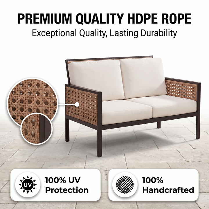 Vizoly Outdoor Garden Balcony Sofa Set  2 Seater, 2 Single seater and 1 Center Table Set (Brown)