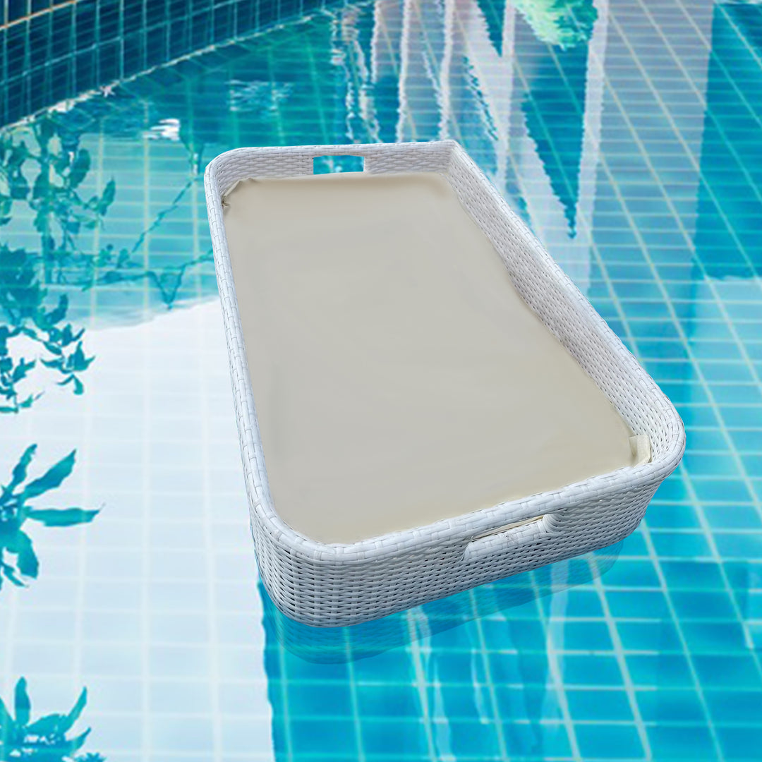 Rocío Luxury Floating Serving Tray For Swimming Pool - White( Rectangle )