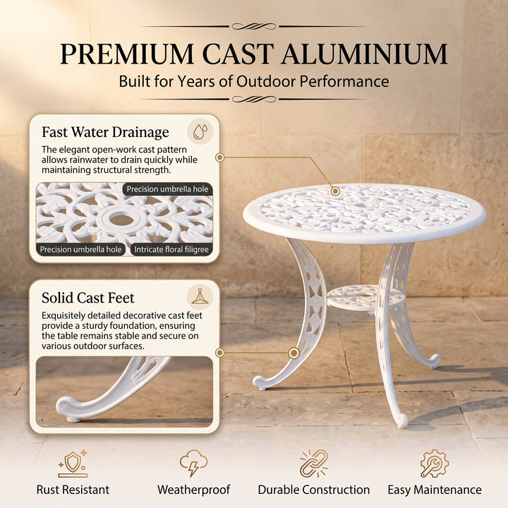 Evita Cast Aluminium Garden Patio 1 Table Set
