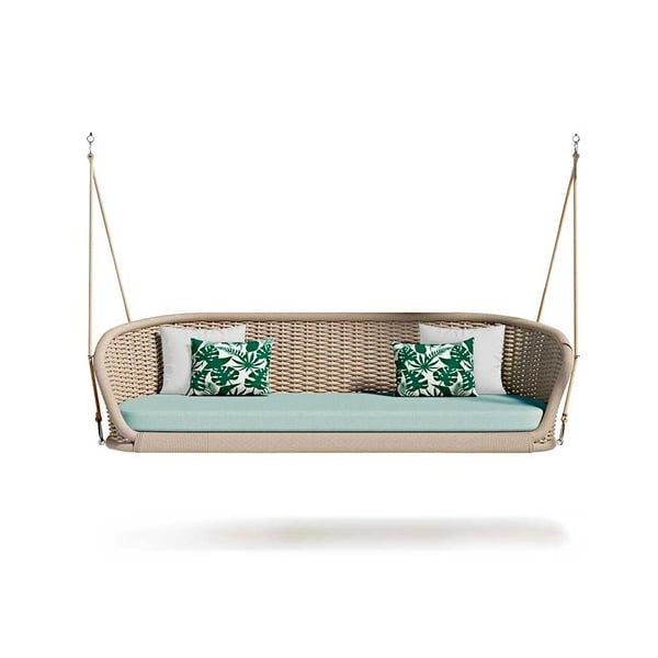 Furnico Three Seater Hanging Swing Without Stand For Balcony , Garden Swing (Cream)
