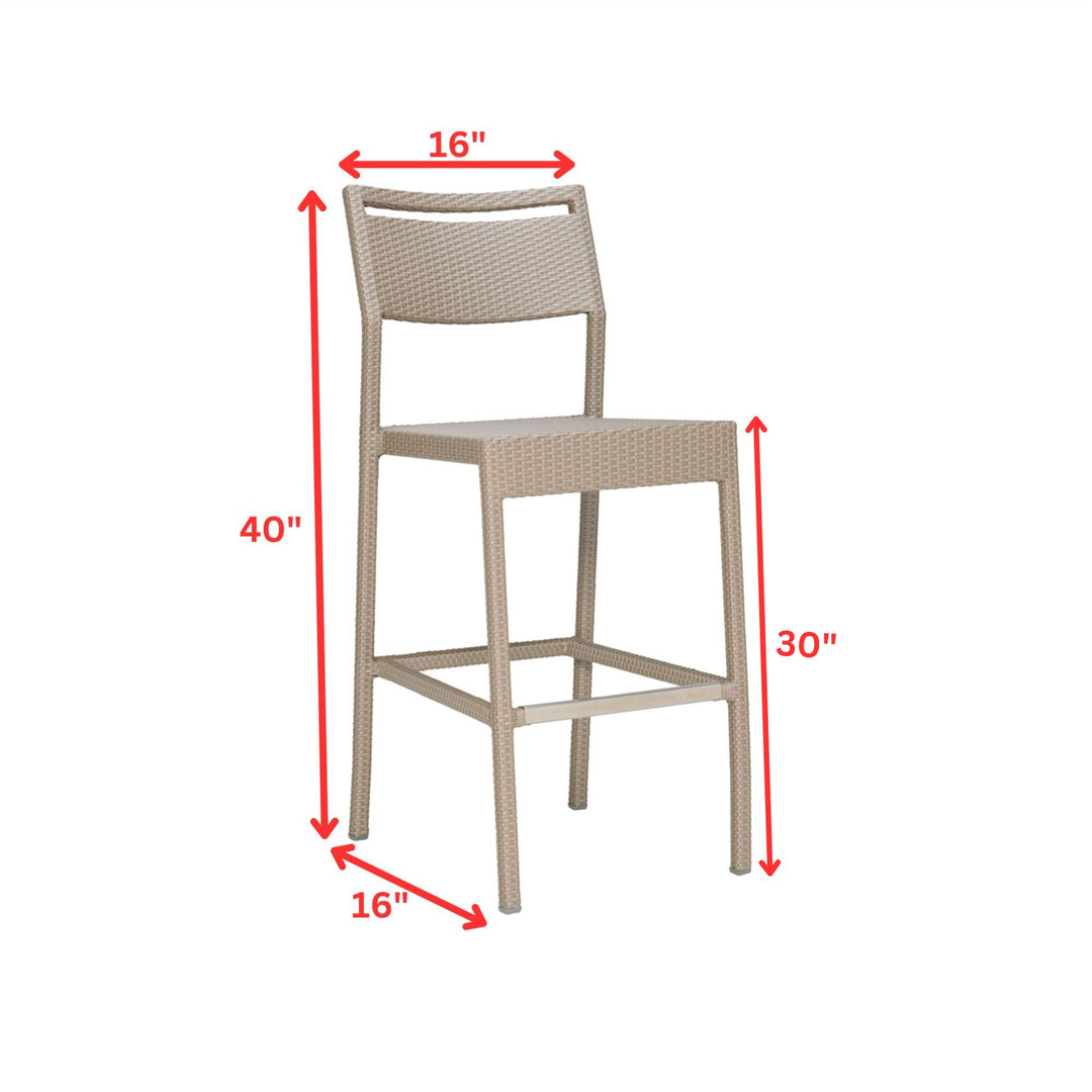 Sibylle Outdoor Patio Bar Sets 2 Chairs and 1 Table (Grey)