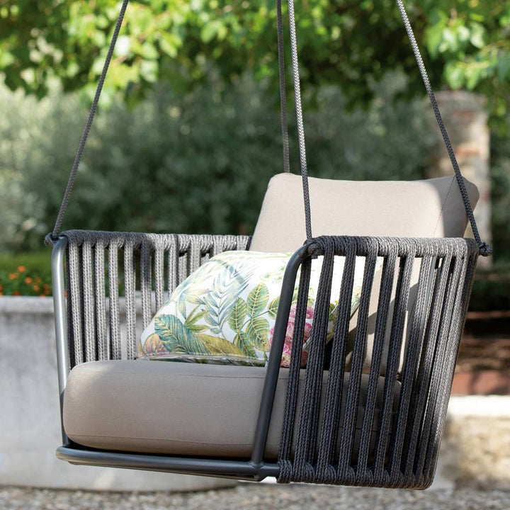 Airmood Single Seater Hanging Swing Without Stand For Balcony , Garden Swing (Grey)