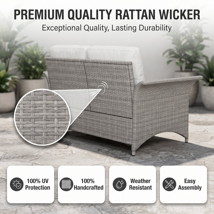 Vito Outdoor Patio Sofa Set 7 seater and 1 Center Table (cream)