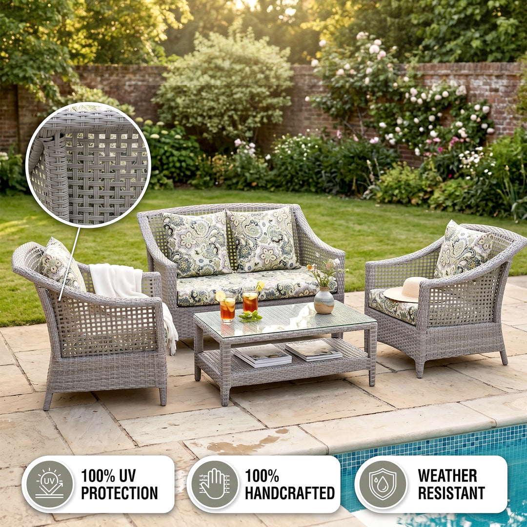 Bianchi Outdoor Sofa Set 2 Seater , 2 Single seater and 1 Center Table (Grey)