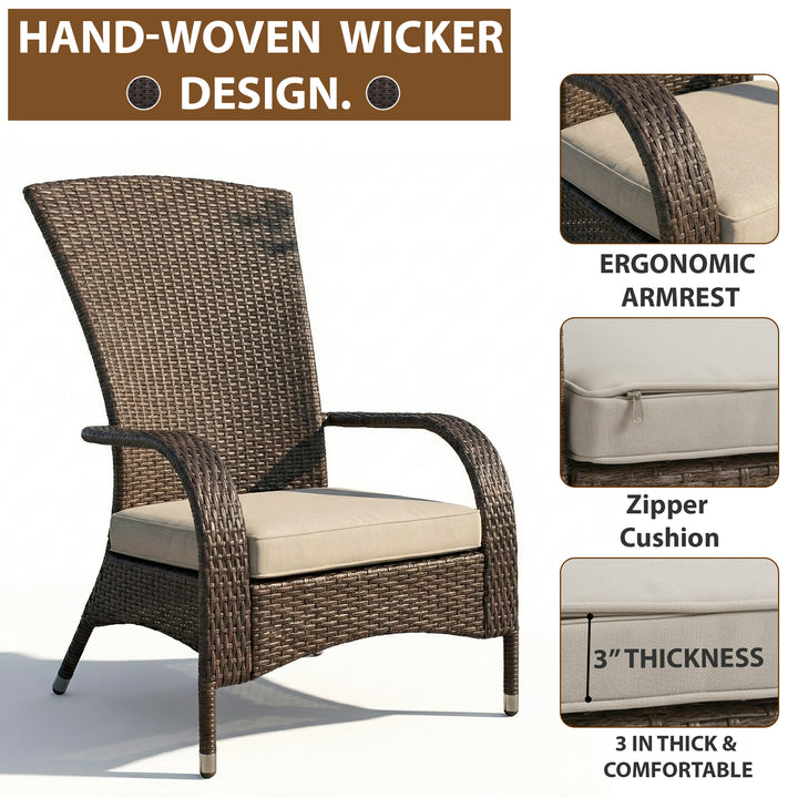 Vivero Outdoor Garden Balcony Single Seater Sofa (Brown)