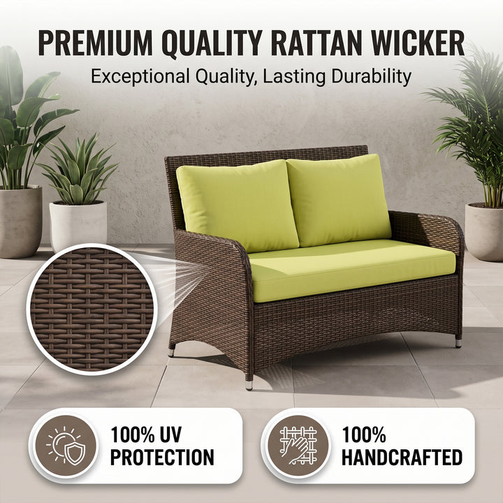 Italo Outdoor Sofa Set 2 Seater , 2 Single seater and 1 Center Table (Brown)
