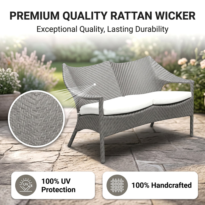 María Outdoor Sofa Set 2 Seater , 2 Single seater and 1 Center Table (Grey)