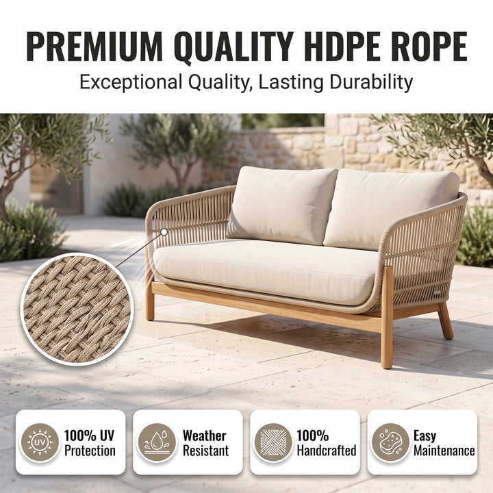 Apolo Outdoor Sofa Set 2 Seater , 2 Single seater , 1 Side table and 1 Center Table (Beige)