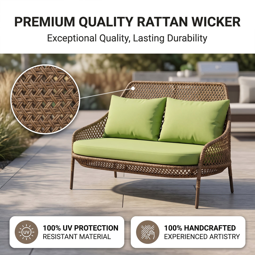 Gustavo Outdoor Sofa Set 2 Seater , 2 Single seater , 1 Side table and 1 Center Table (Brown)
