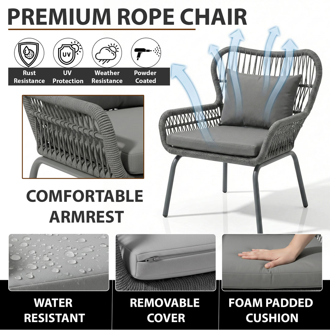 Intra Outdoor Patio Seating Set 2 Chairs and 1 Table Set