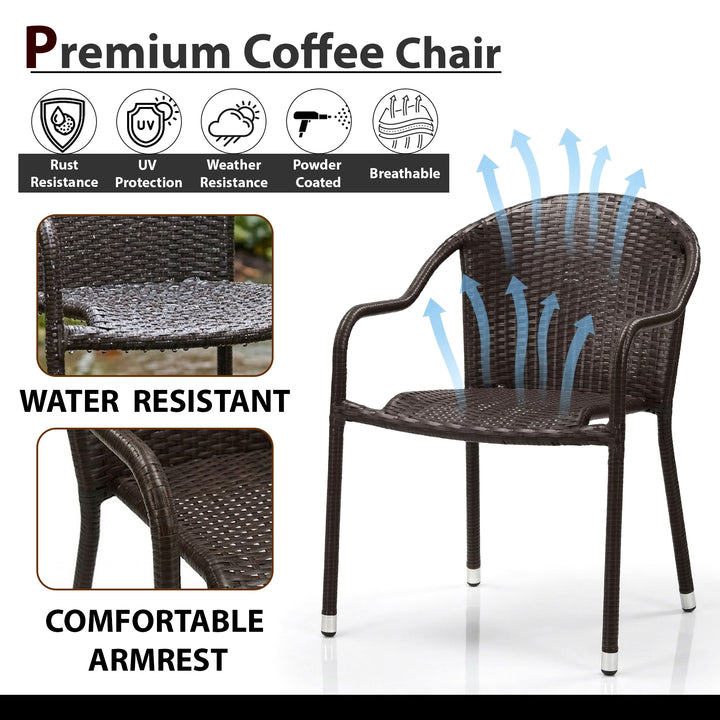 Bovina Outdoor Patio Seating Set 2 Chairs and 1 Table Set (Brown)