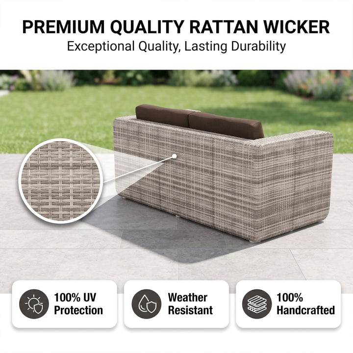 Maso Outdoor Sofa Set 2 Seater + 2 Single seater with 1 Central Table (Seashell)