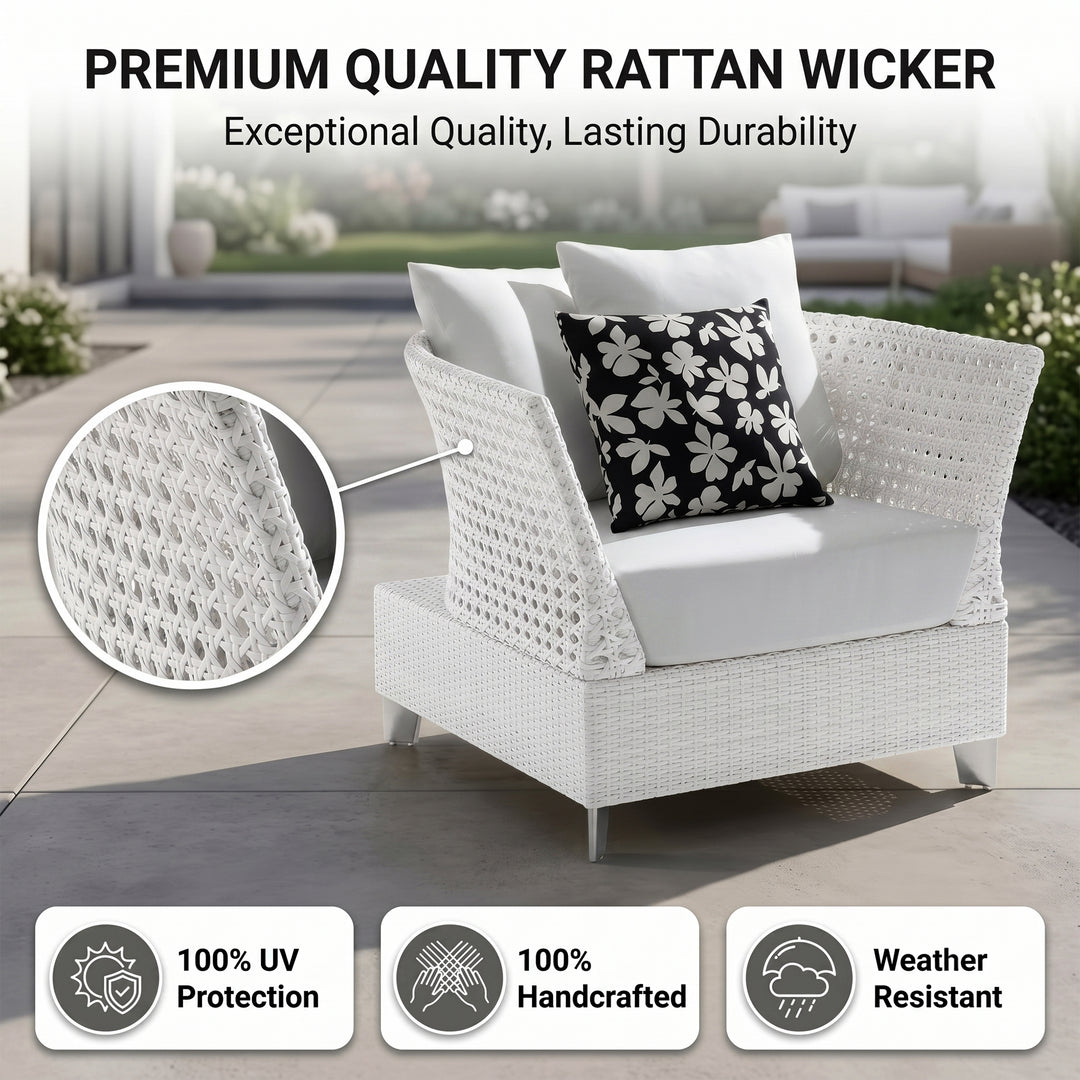 Astrol Outdoor Garden Balcony Sofa Set 3 Seater seater, 1 Double Seater, 1 Single Seater and 1 Center Table  (White)