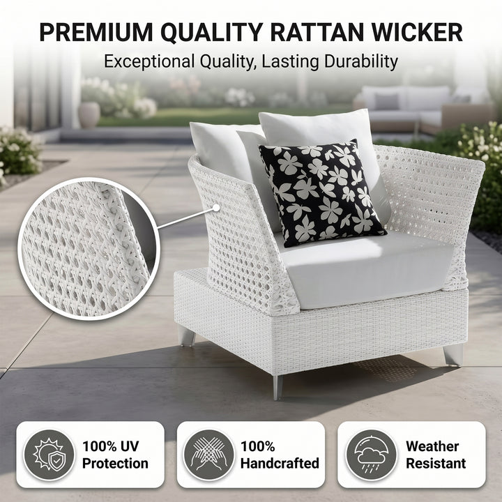 Astrol Outdoor Garden Balcony Sofa Set 3 Seater seater, 1 Double Seater, 1 Single Seater and 1 Center Table  (White)