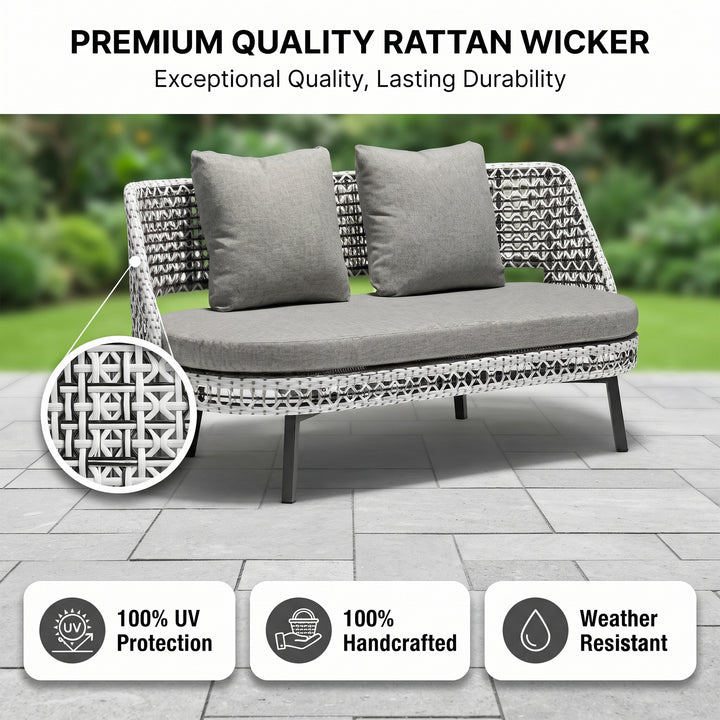 Bufil Outdoor Garden Balcony Sofa Set 2 Seater,2 Single seater and 2 Center Table Set (Grey)