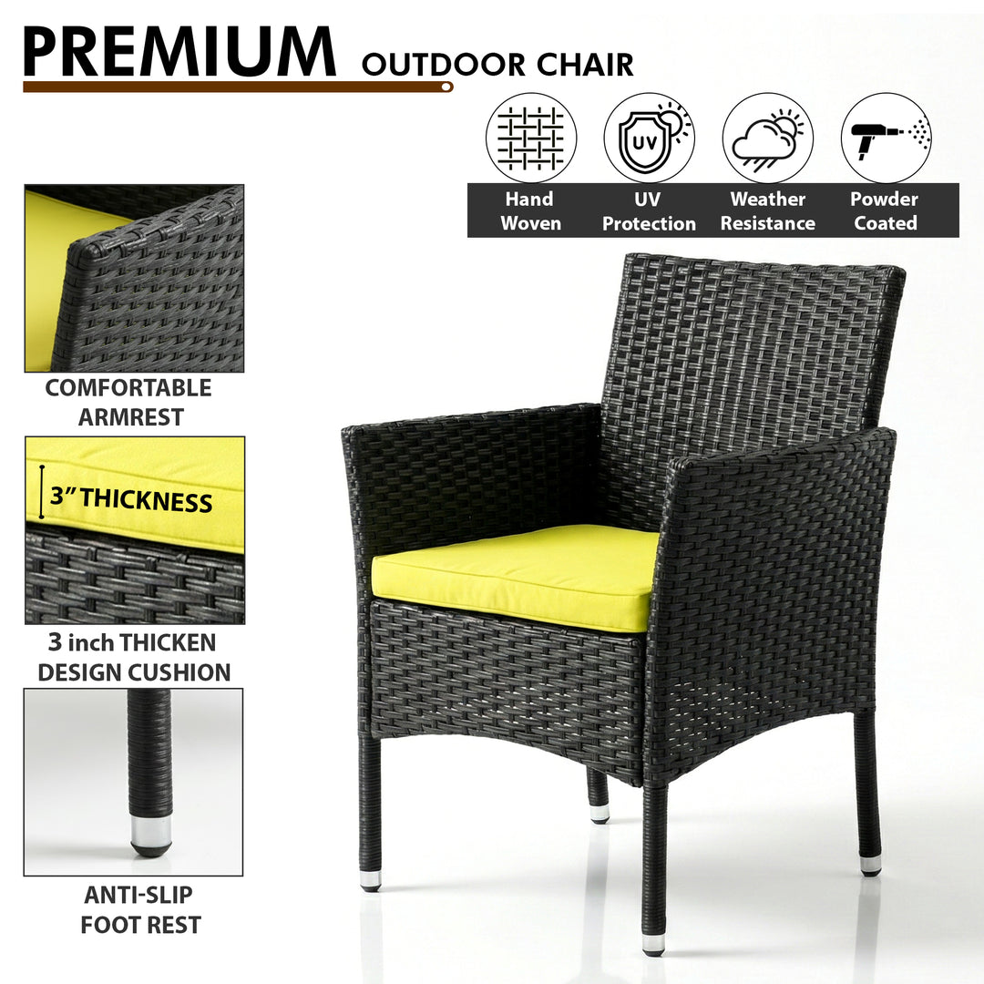 Hamper Outdoor Sofa Set 2 Seater , 2 Single seater and 1 Center Table Set (Black)