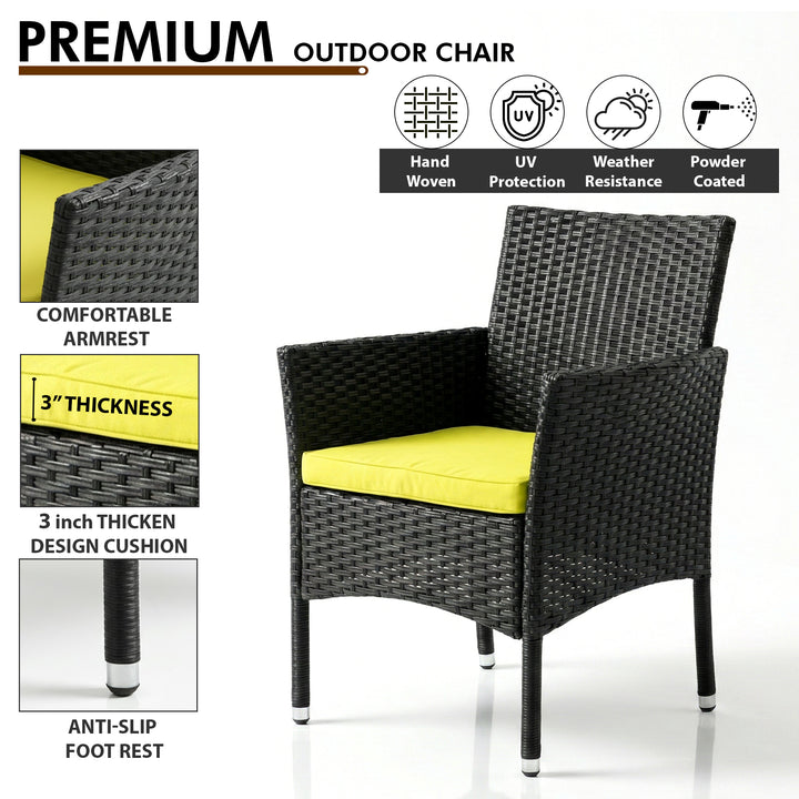 Hamper Outdoor Sofa Set 2 Seater , 2 Single seater and 1 Center Table Set (Black)