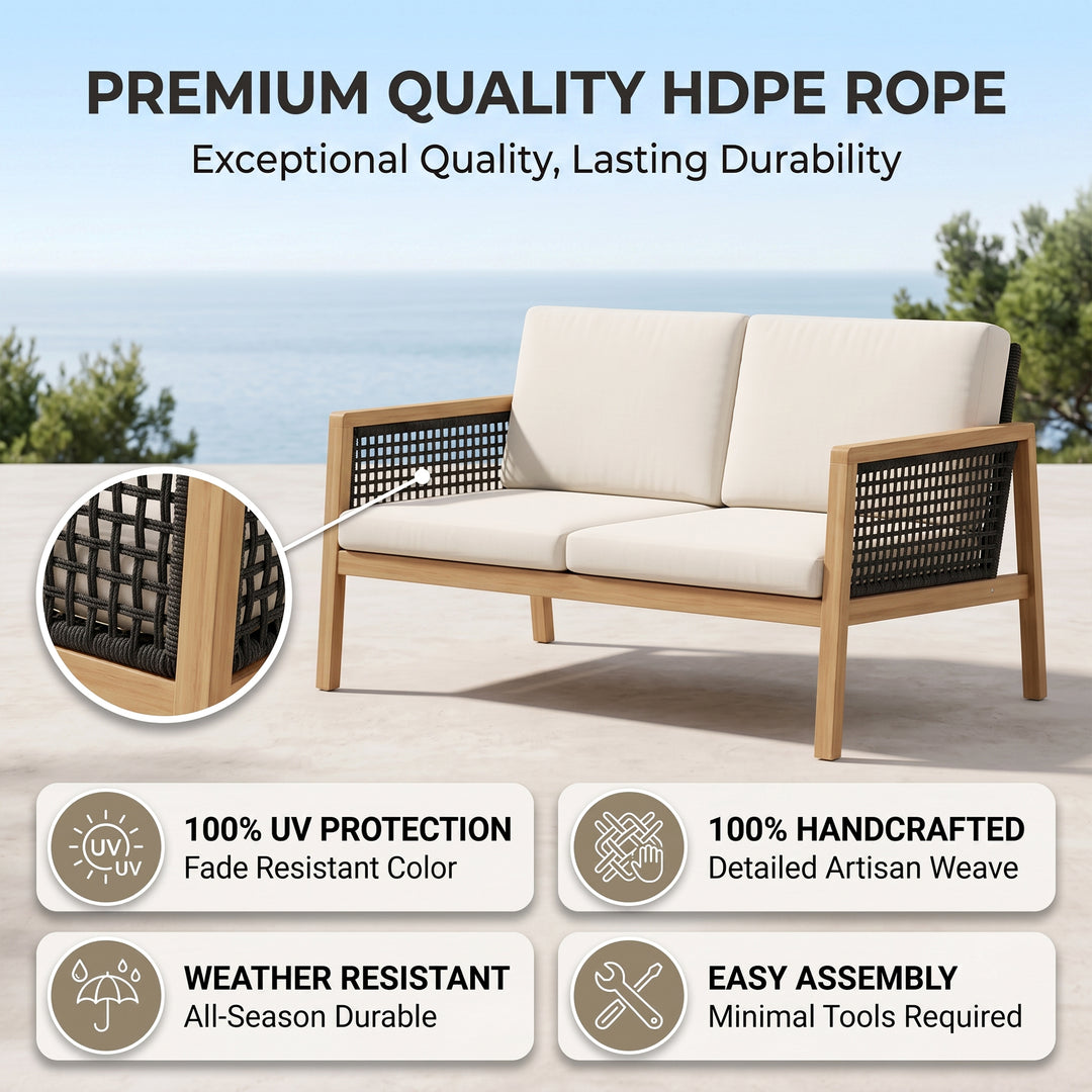 Baaz Outdoor Garden Balcony Sofa Set 2 Seater, 2 Single seater With Center Table (Brown)