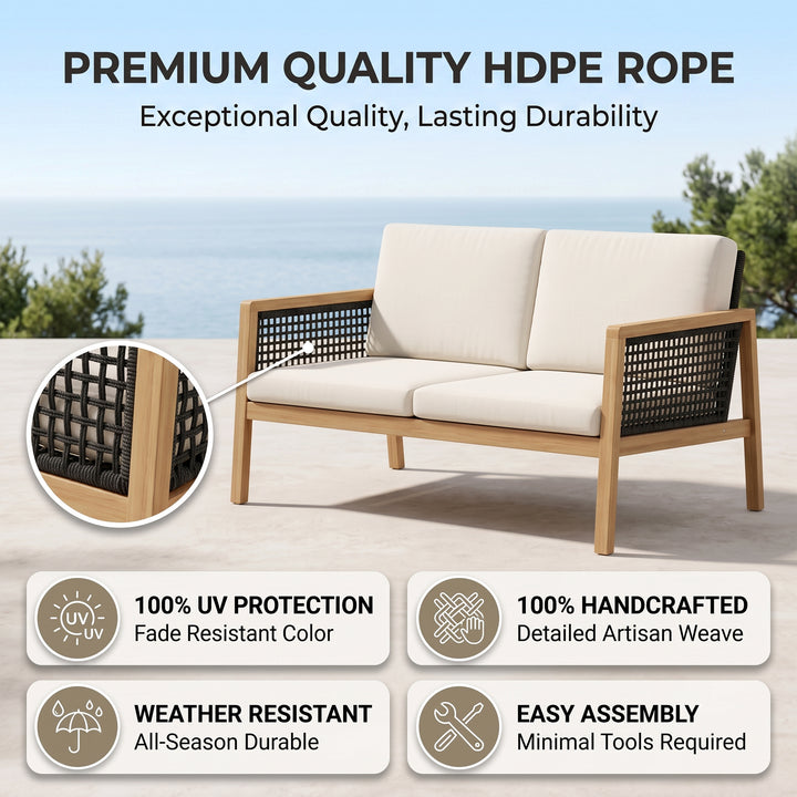 Baaz Outdoor Garden Balcony Sofa Set 2 Seater, 2 Single seater With Center Table (Brown)