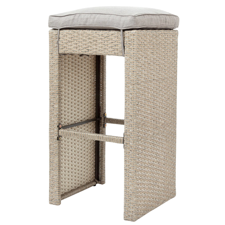 Elvan Outdoor Bar Sets 4 Stool and 1 Table Patio Bar Set (Cream)