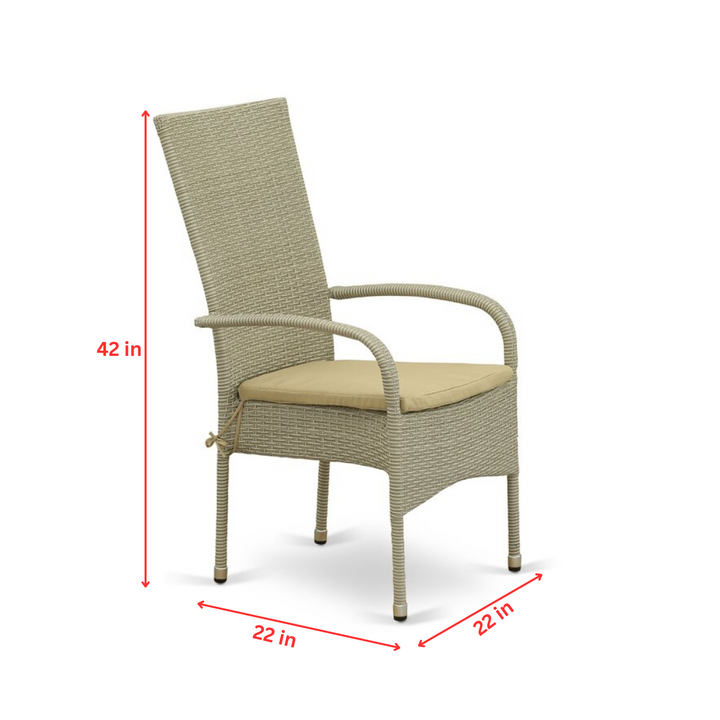 Alessandro Outdoor Patio Dining Set 4 Chairs and 1 Table (Cream)