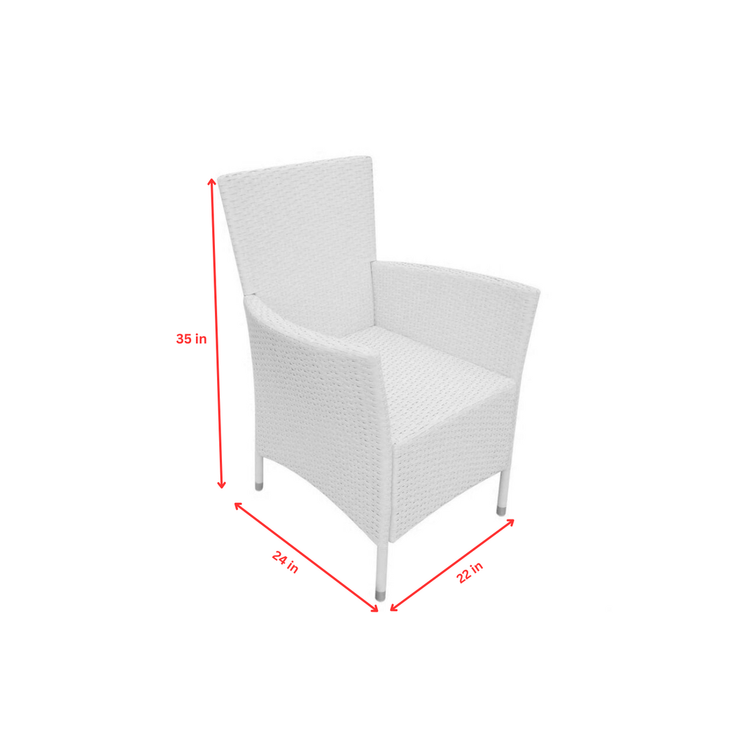 Rinaldo Outdoor Patio Dining Set 8 Chairs and 1 Table (White)