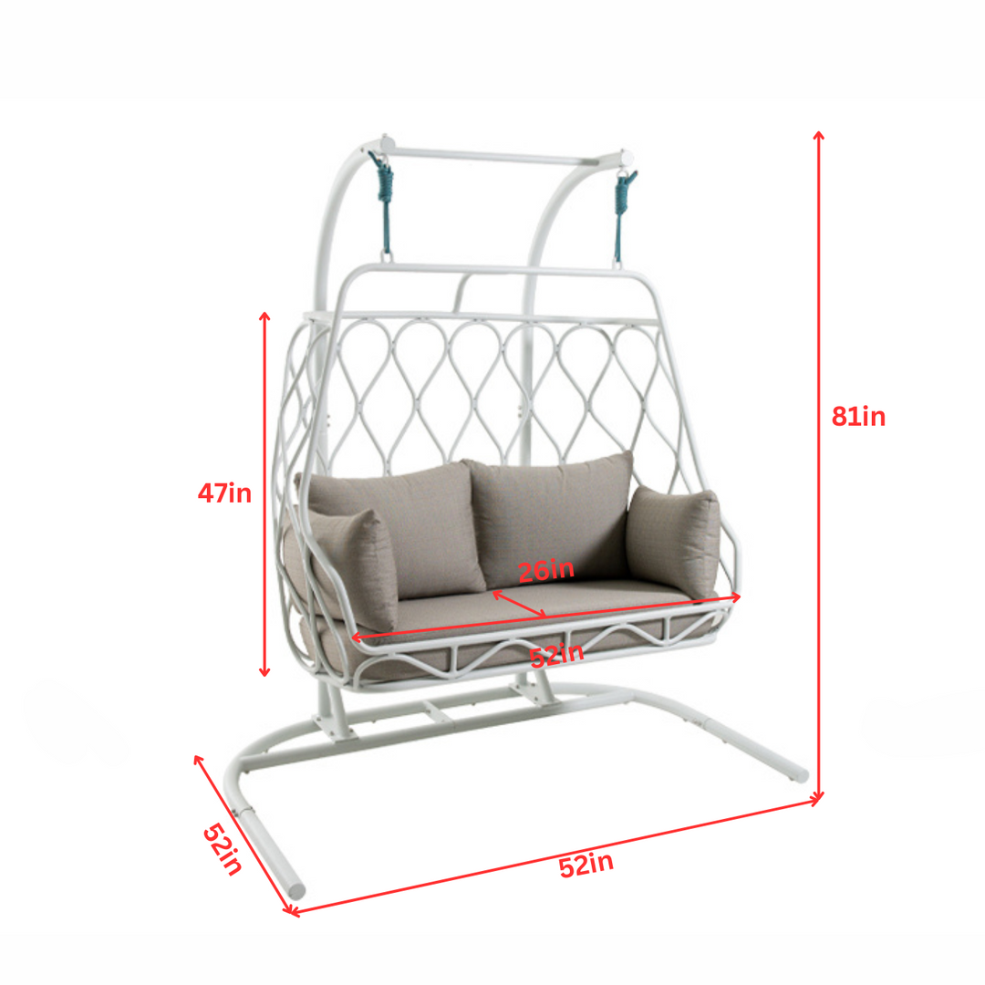 Ortis Double Seater Hanging Swing With Stand For Balcony, Garden Swing