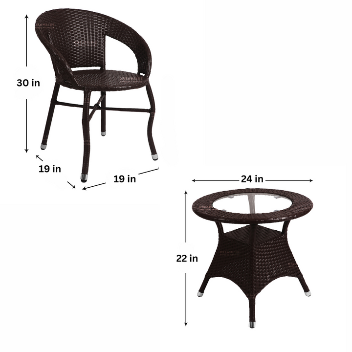 Thyme Outdoor Patio Seating Set 2 Chairs and 1 Table Set