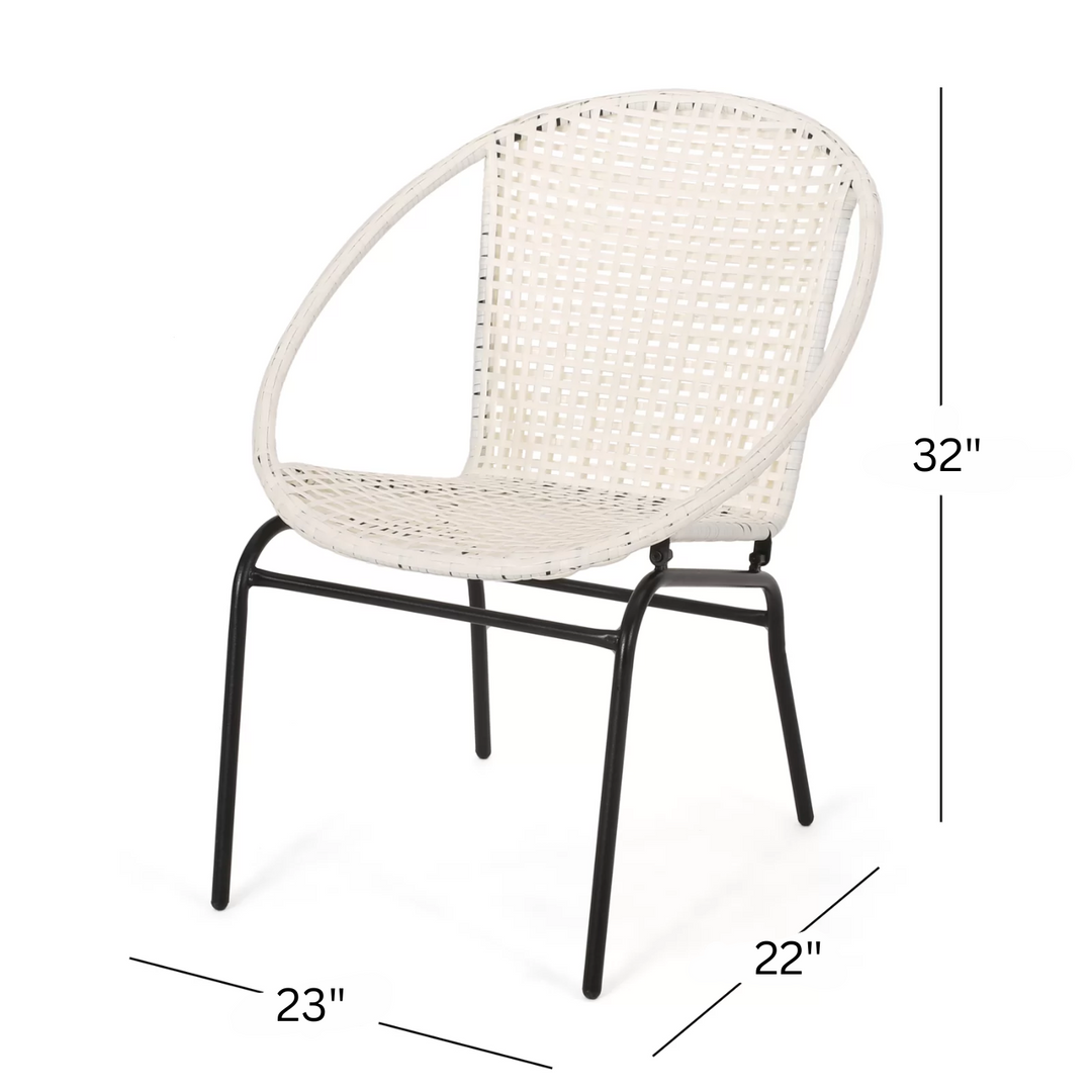 Aadhish Outdoor Patio Seating Set 2 Chairs and 1 Table Set (Cream)