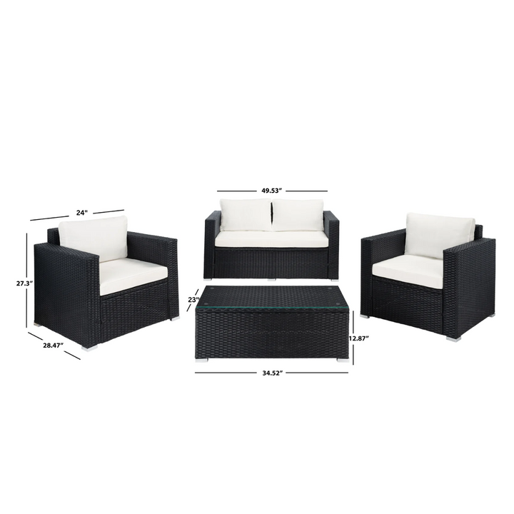 Power Outdoor Sofa Set 2 Seater , 2 Single seater and 1 Center Table Set (White)