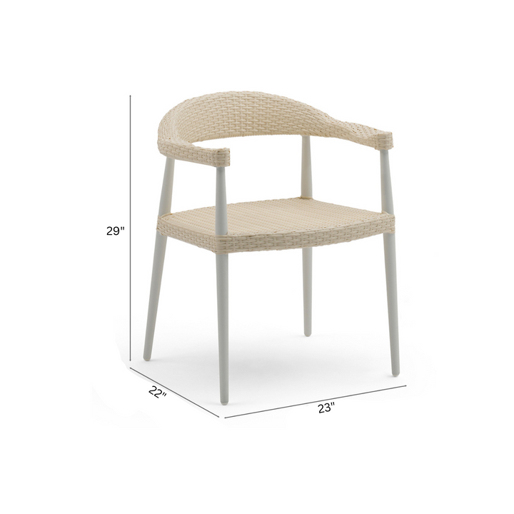 Pals Outdoor Patio Seating Set 3 Chairs and 1 Table Set (Cream)