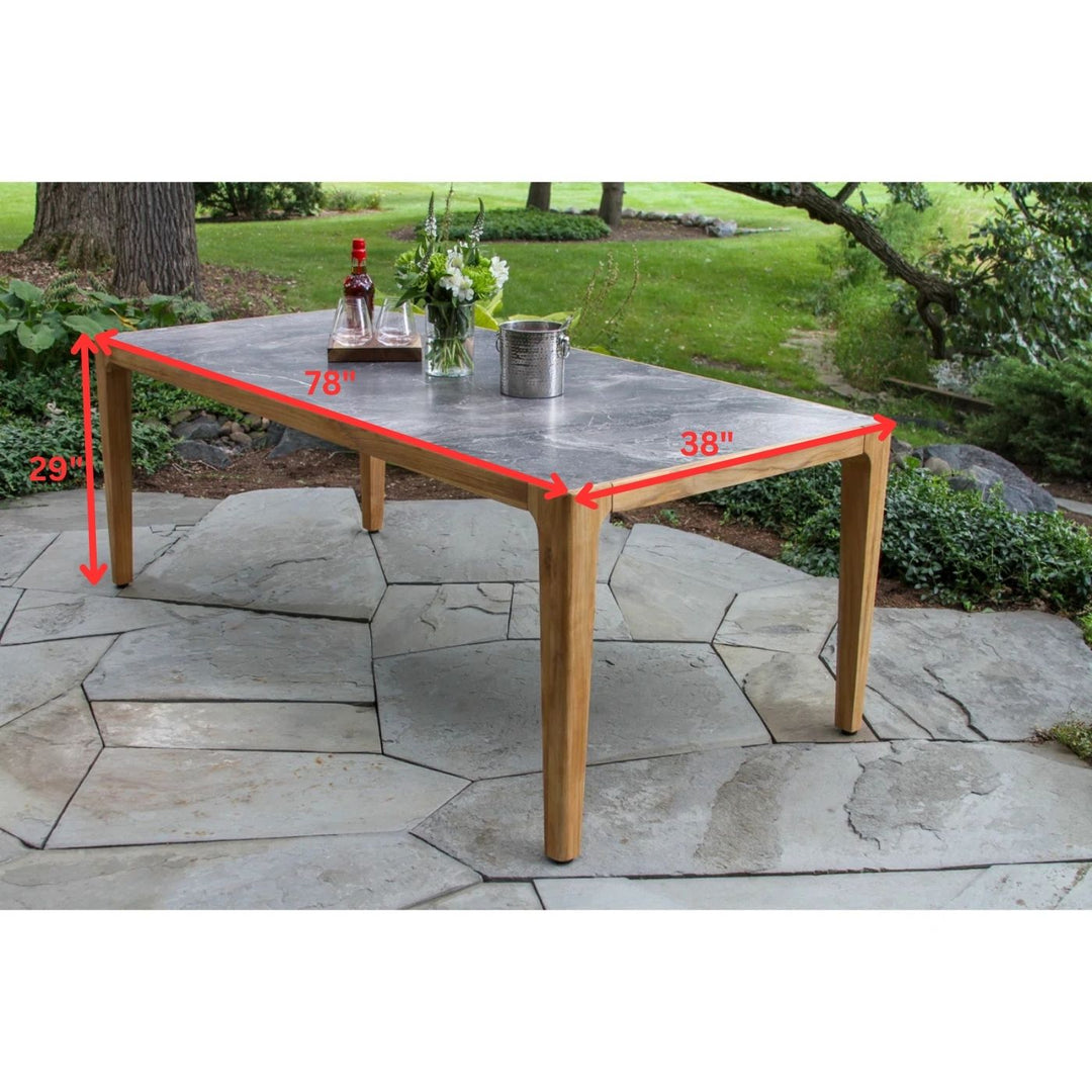 Xini Outdoor Patio Seating Set 6 Chairs and 1 Table Set (Black + Grey)