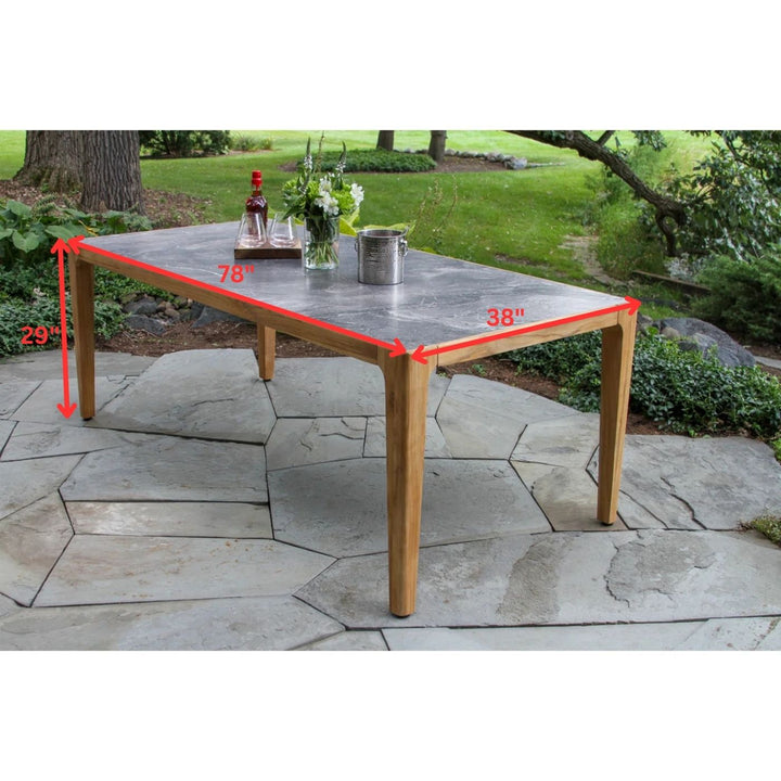 Xini Outdoor Patio Seating Set 6 Chairs and 1 Table Set (Black + Grey)