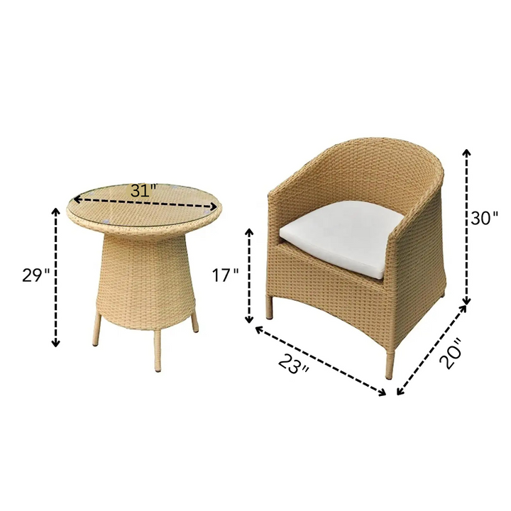 Pepe Outdoor Patio Seating Set 4 Chairs and 1 Table Set